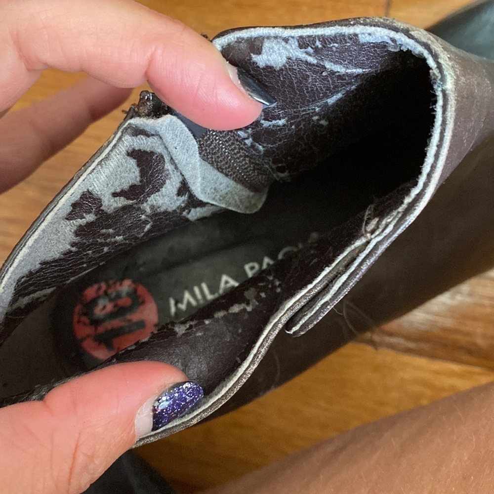 Made in Italy real Italian leather Mila Paoli booties signs of wear see pics 10. - Picture 8 of 10